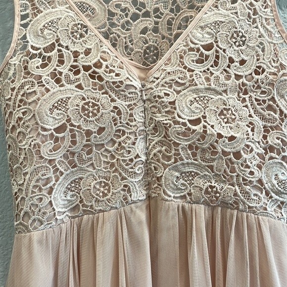 Aidan Mattox Light Pink Lace Bodice Tulle Skirt Mini Dress Size 4 - Picture 8 of 10